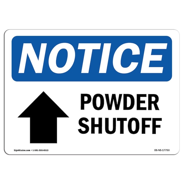 Signmission OSHA Notice Sign, 10" Height, Rigid Plastic, Power Shutoff (Up Arrow) Sign With Symbol, Landscape OS-NS-P-1014-L-17750 - main